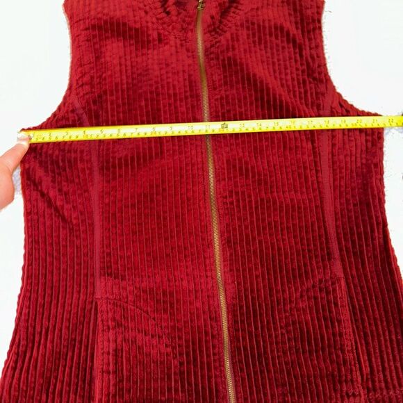 Woolrich Vintage Corduroy Zipper Vest Deep Ruby Red Womens Large EUC - Picture 9 of 11